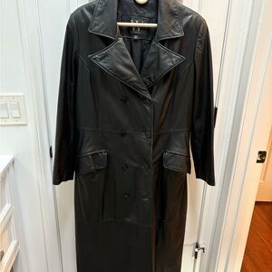 Women's Black Leather Coat